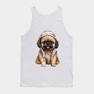 Winter Pekingese Dog Tank Top